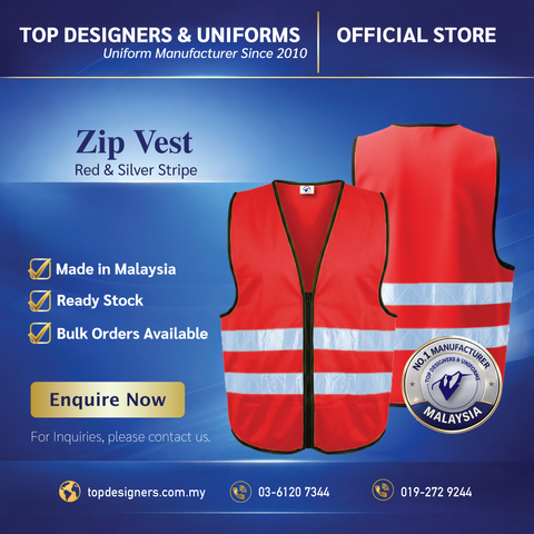 Zip-Vest-Red-&-Silver-Stripe-