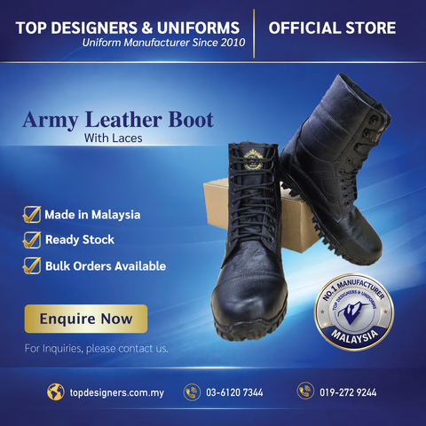 Army-Leather-Boot-With-Laces-