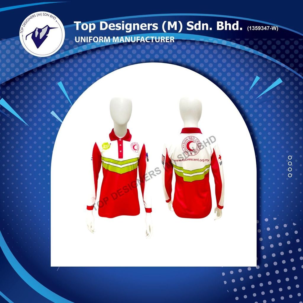 T-shirt Ahli Kadet Bulan Sabit Merah Malaysia BSMM Long Sleeve