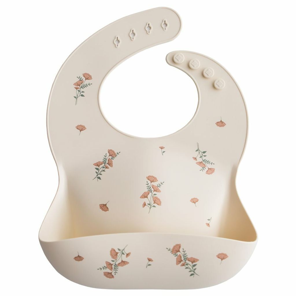 Pink Flowers_Silicone Bib-p