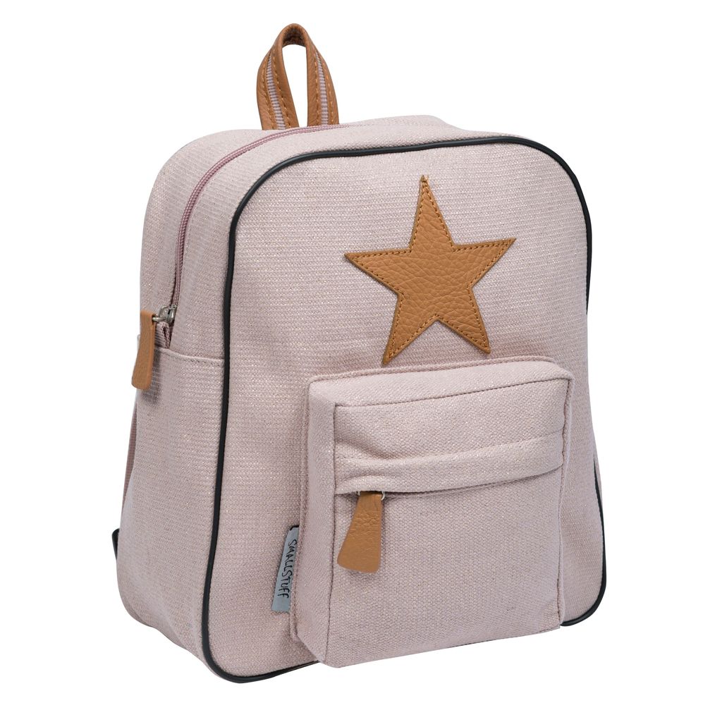 82000-20, Backpack, Canvas, Small, Powder_Gold w. natural leather star