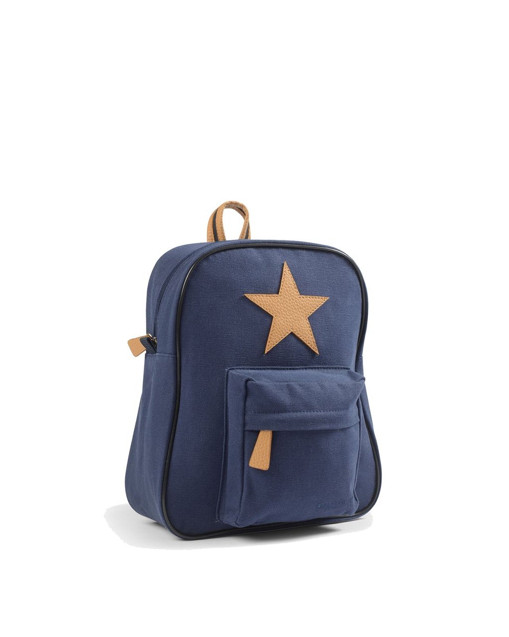 82000-3, Backpack, Canvas, Small, Navy, w. natural leather star