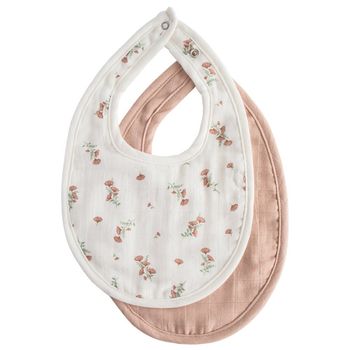 Pink Flowers_Blush_Muslin Bib 2pack-p