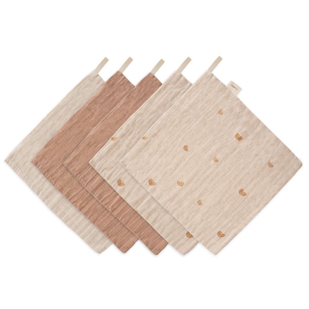 Muslin Cotton Washcloth 5-Pack_Rainbows Combo_Lined-p