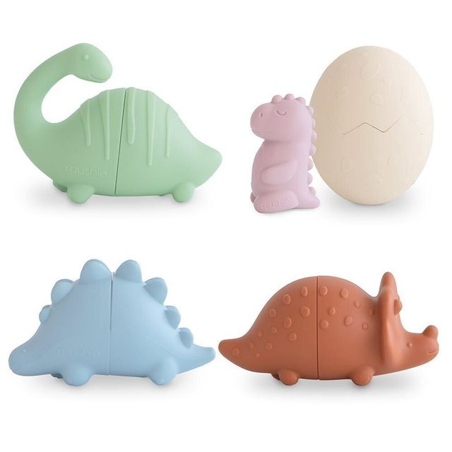 Mushie 恐龍洗澡玩具四件組