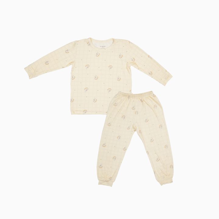 flatlay toddler pyjamas pony (cradle&gallop)