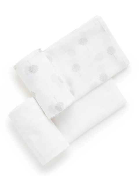 Muslin Wrap 2 Pack - Pale Grey Tree