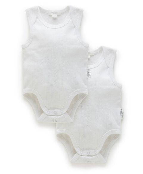 Point.Singlet Bodysuit 2 Pack White