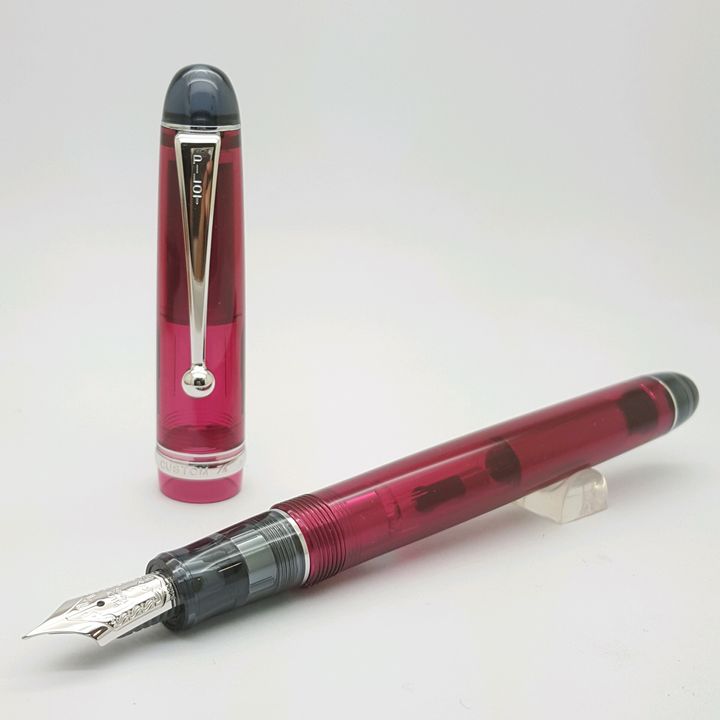 鋼筆工作室 PILOT百樂CUSTOM 74 14K金尖鋼筆  透紫紅桿