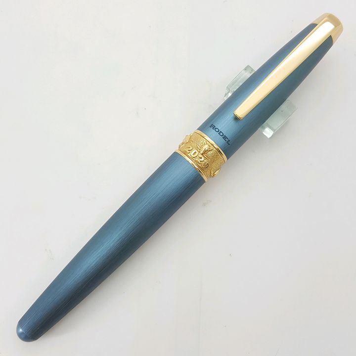 台灣 RODEL 老大牌 2020年 鼠戰神系列 金鼠藍桿鋼筆