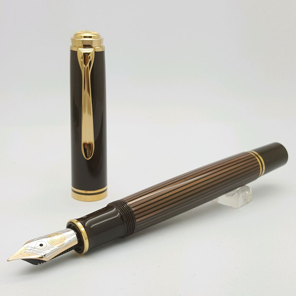 Pelikan百利金M800活塞上墨鋼筆 棕條