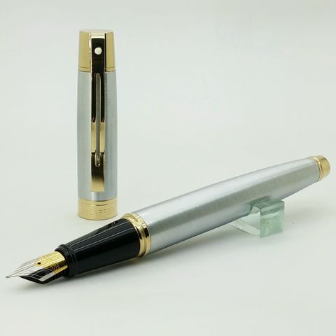 鋼筆工作室美國 Sheaffer 西華 300鋼筆 銀色桿金夾