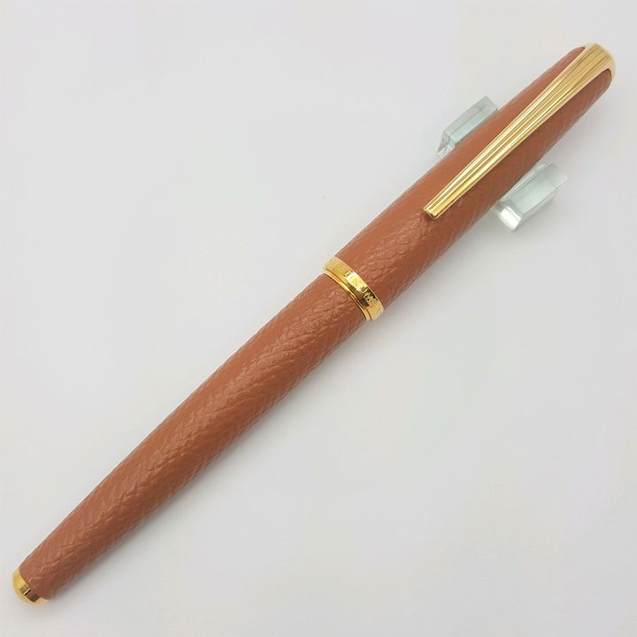 日本 Platinum 白金 14K 皮革桿鋼筆 駝色