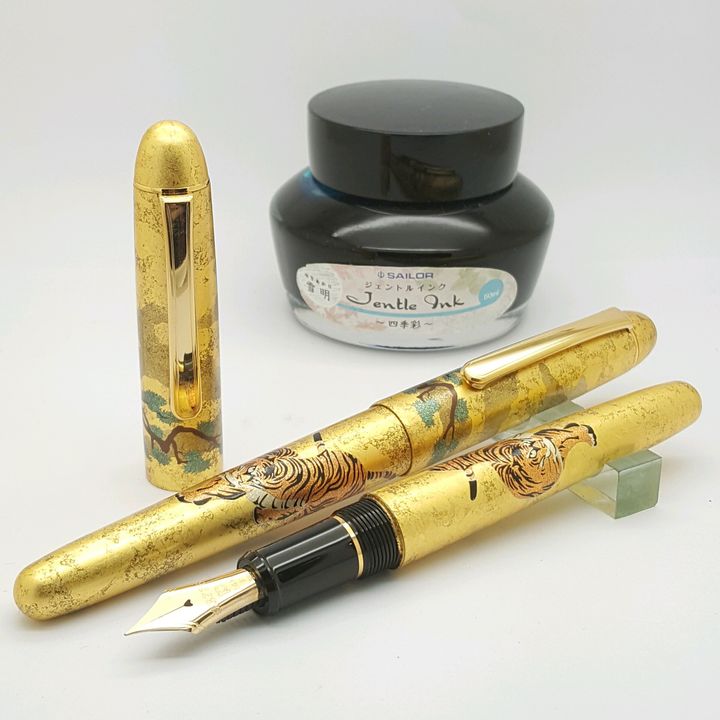 日本 Platinum 白金 3776 松虎 14K金尖 鋼筆