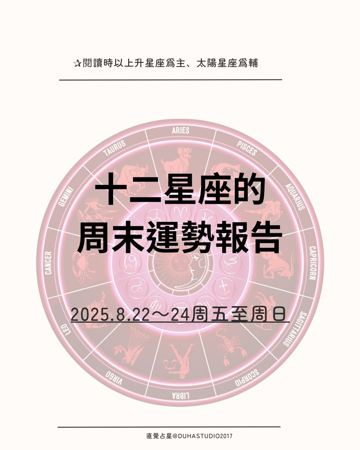 8/22-8/25十二星座的周末運勢報告