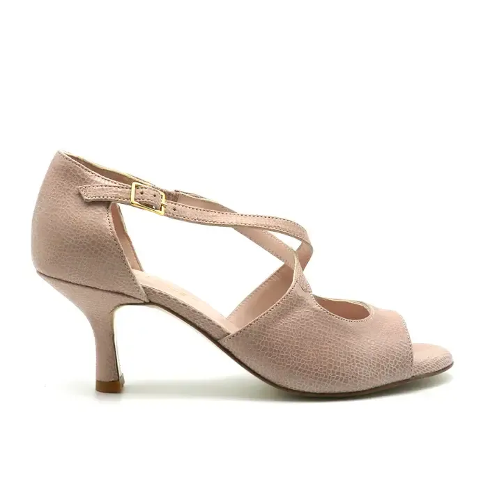 18F5 Croisé Nude rosé façon reptile talons 6cm