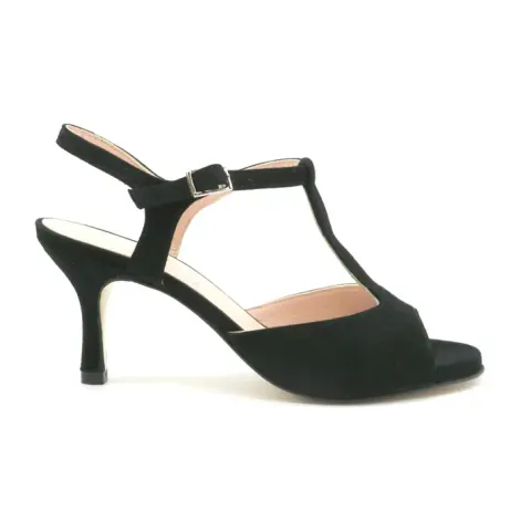 20F2 Sencillo daim noir talons 7cm