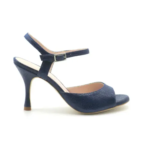 23F10 Uno Bleu Nuit façon reptile talons 8cm