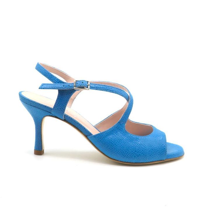 26F3 Gloria bleu lagon façon reptile talons 7cm