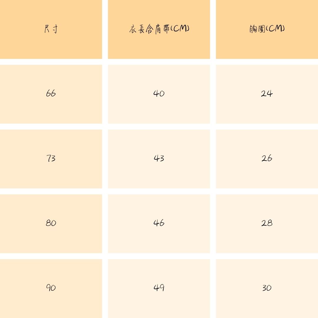 尺寸表