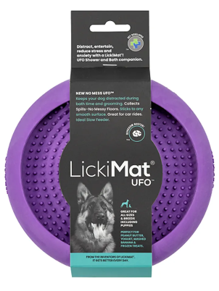 9349785005383 LM5201PU-R LickiMat UFO Purple with label RESIZE