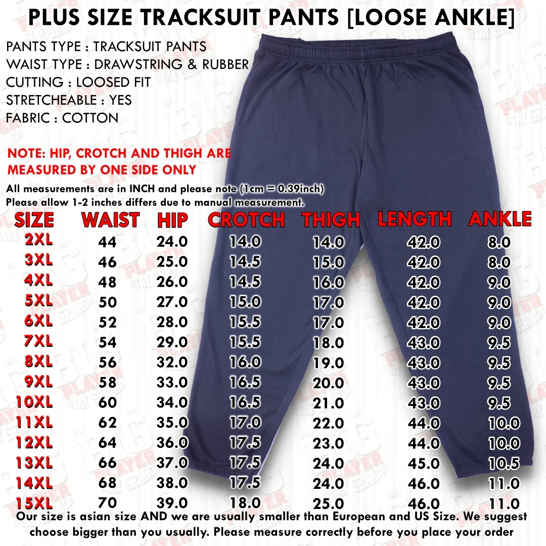 TRACKSUIT SIZE CHART