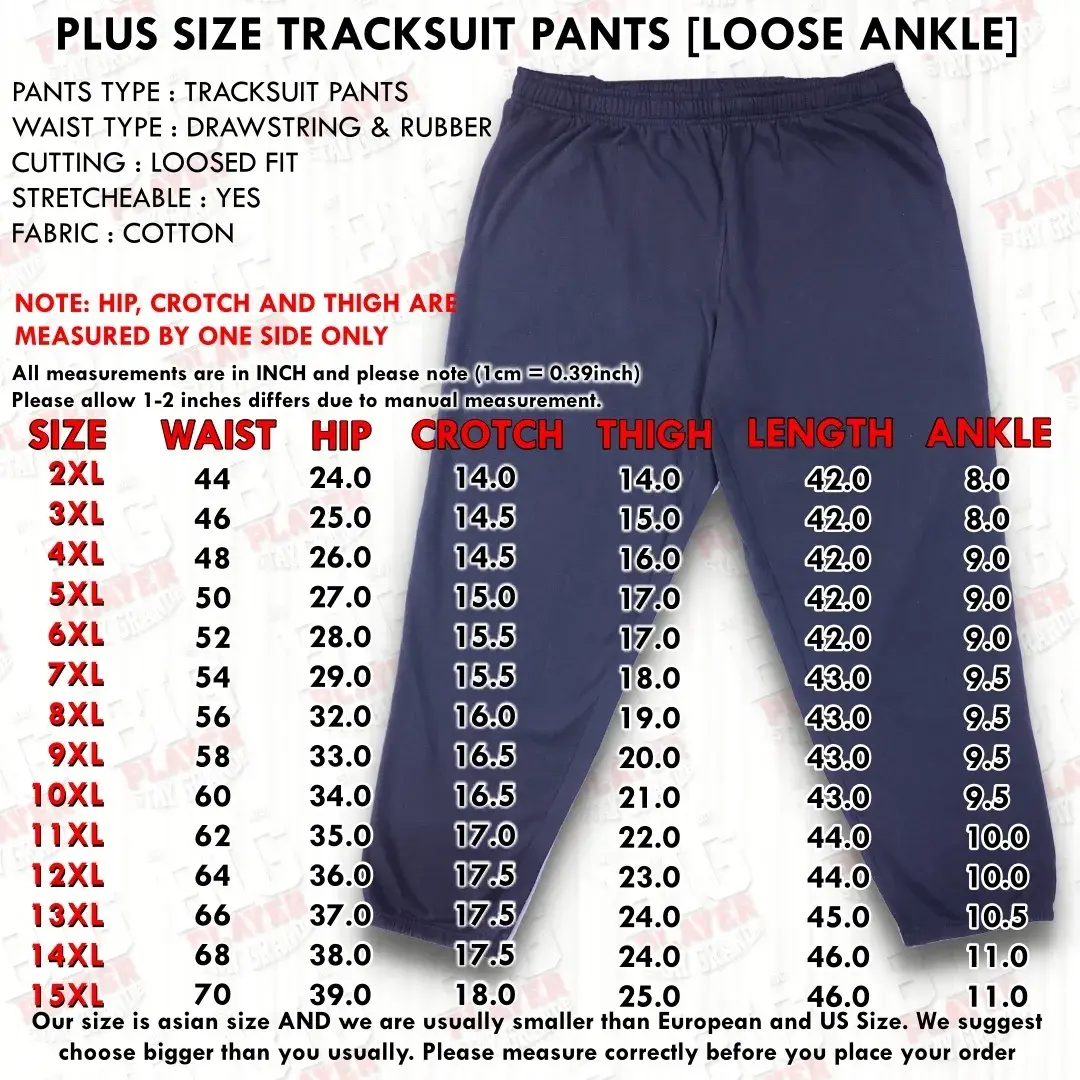 TRACKSUIT SIZE CHART