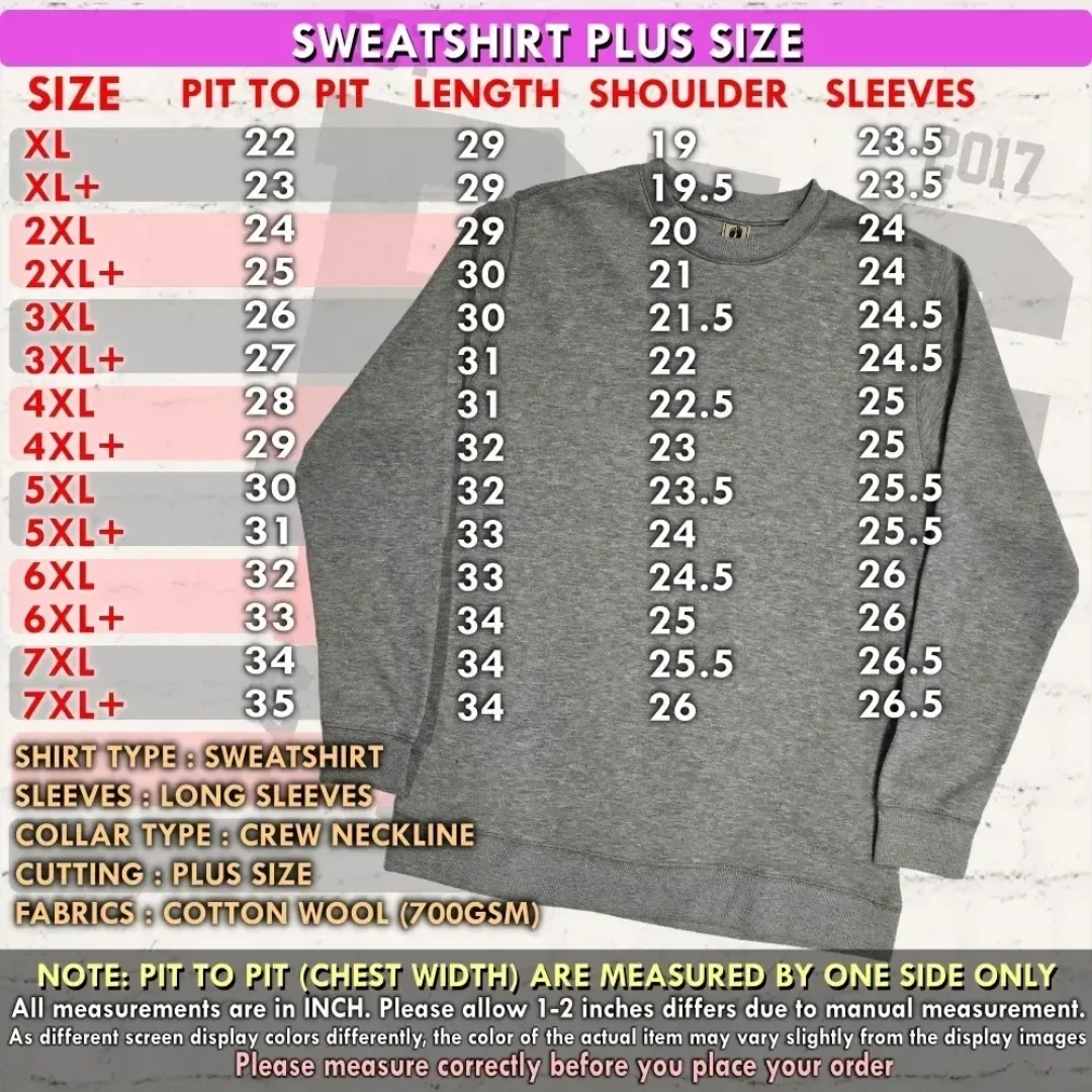 SWEATSHIRT SIZE
