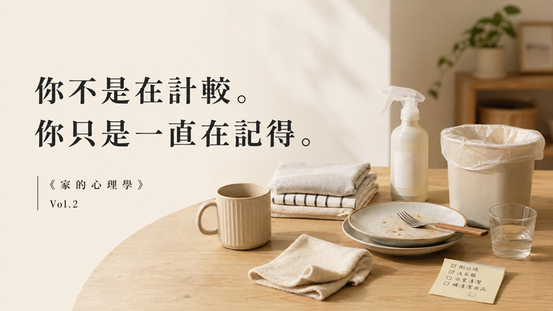 【家的心理學Vol.2】七夕專題：明明是共同生活，卻總有一個人比較累？
