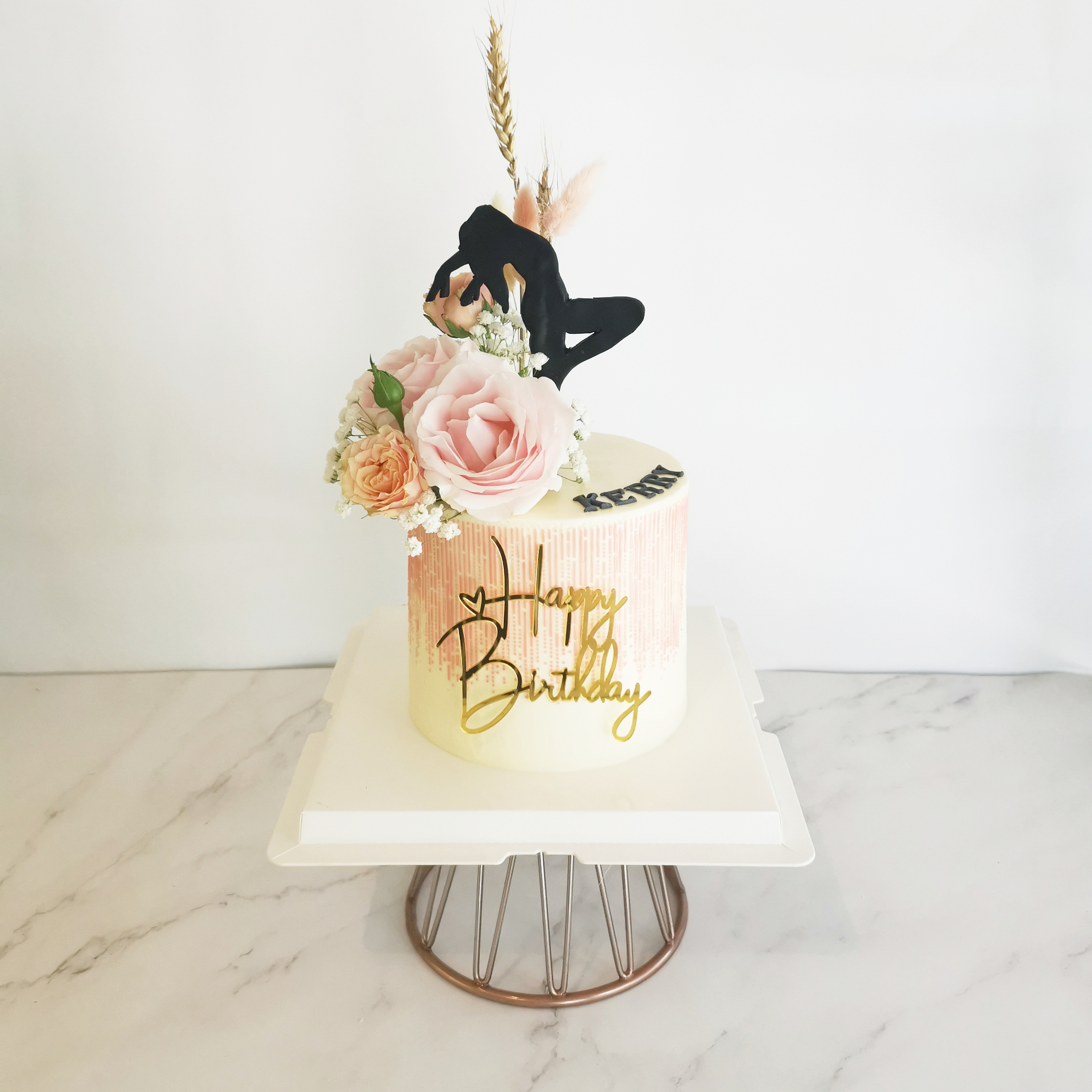 Gray Stroke Princess Crown Cake – Blissful Moon Bakery