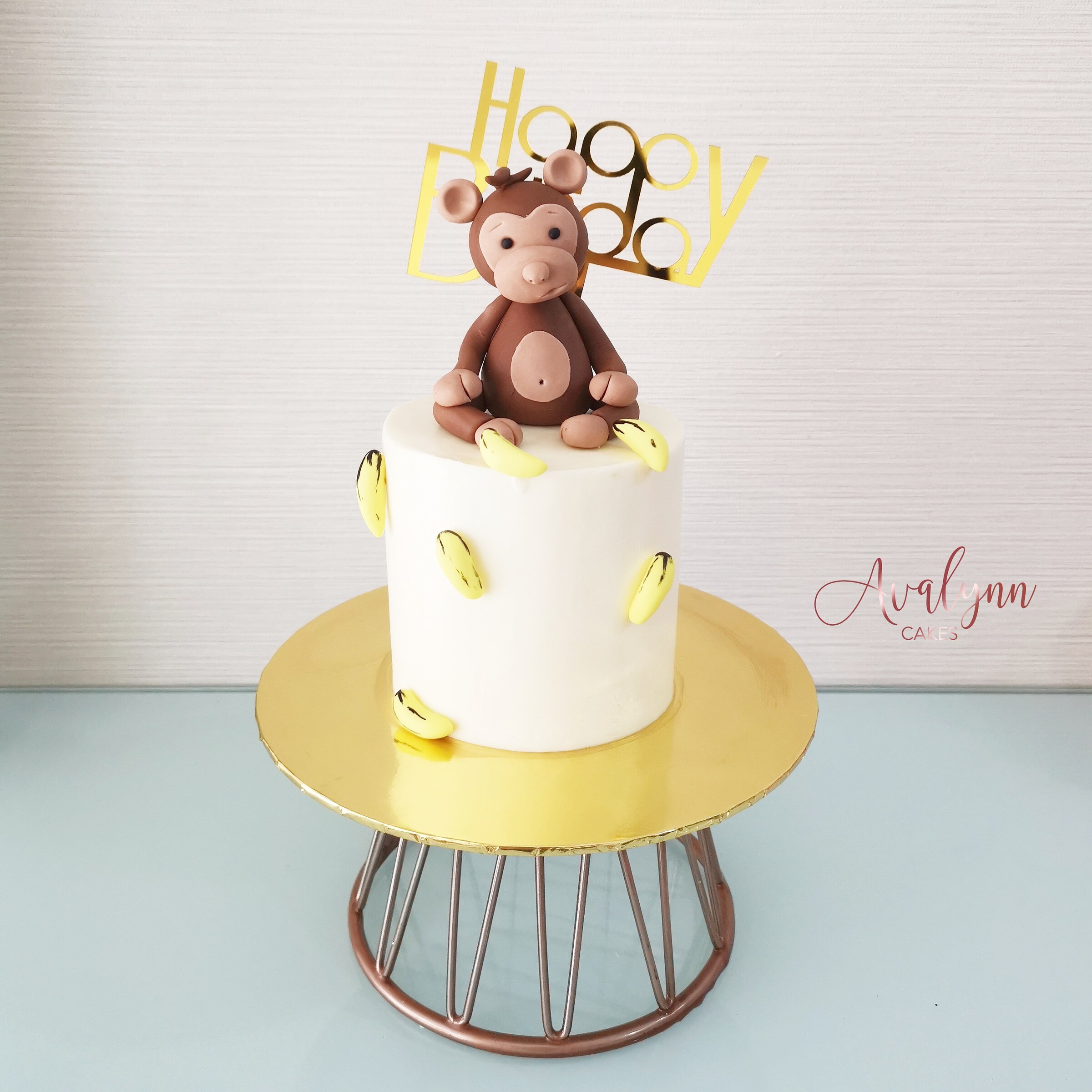 1st Birthday Monkey Themed Smash Cake - Decorated Cake by - CakesDecor