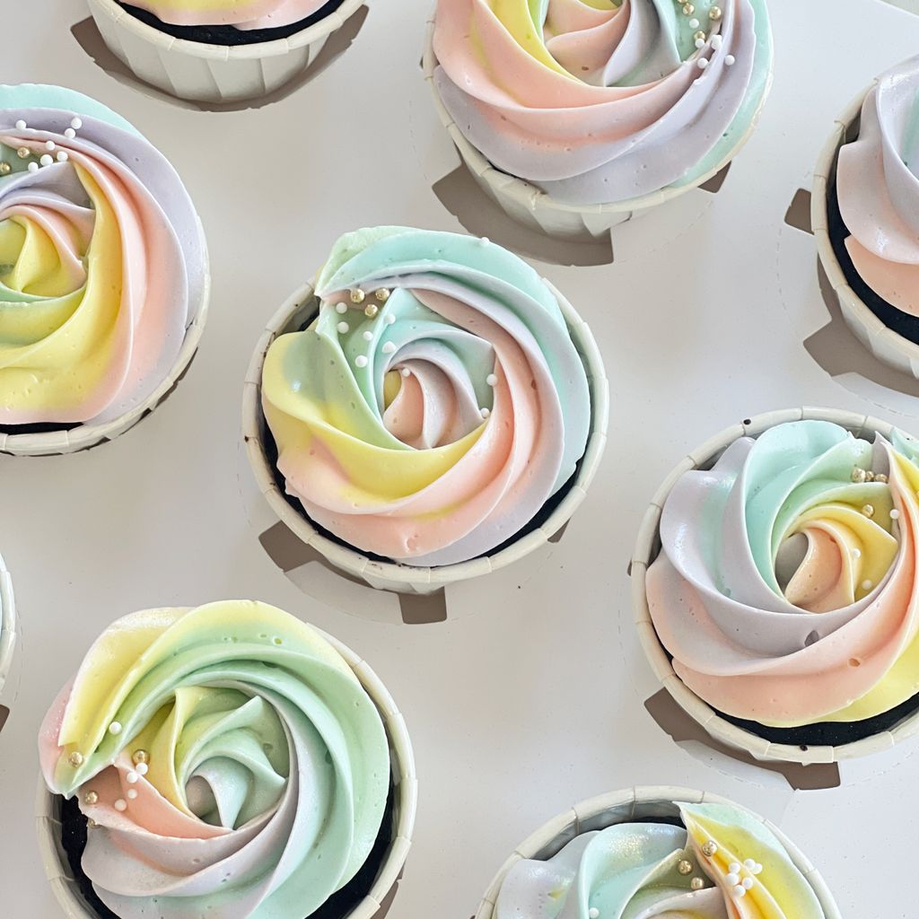 rainbow pastel cupcakes 2