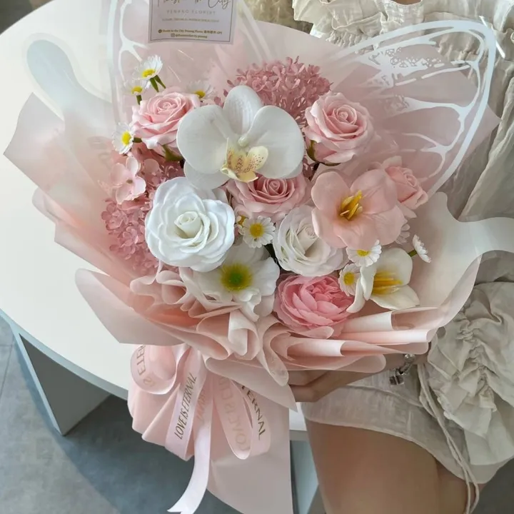 Pink Butterfly Kiss Soap Mixed Bouquet