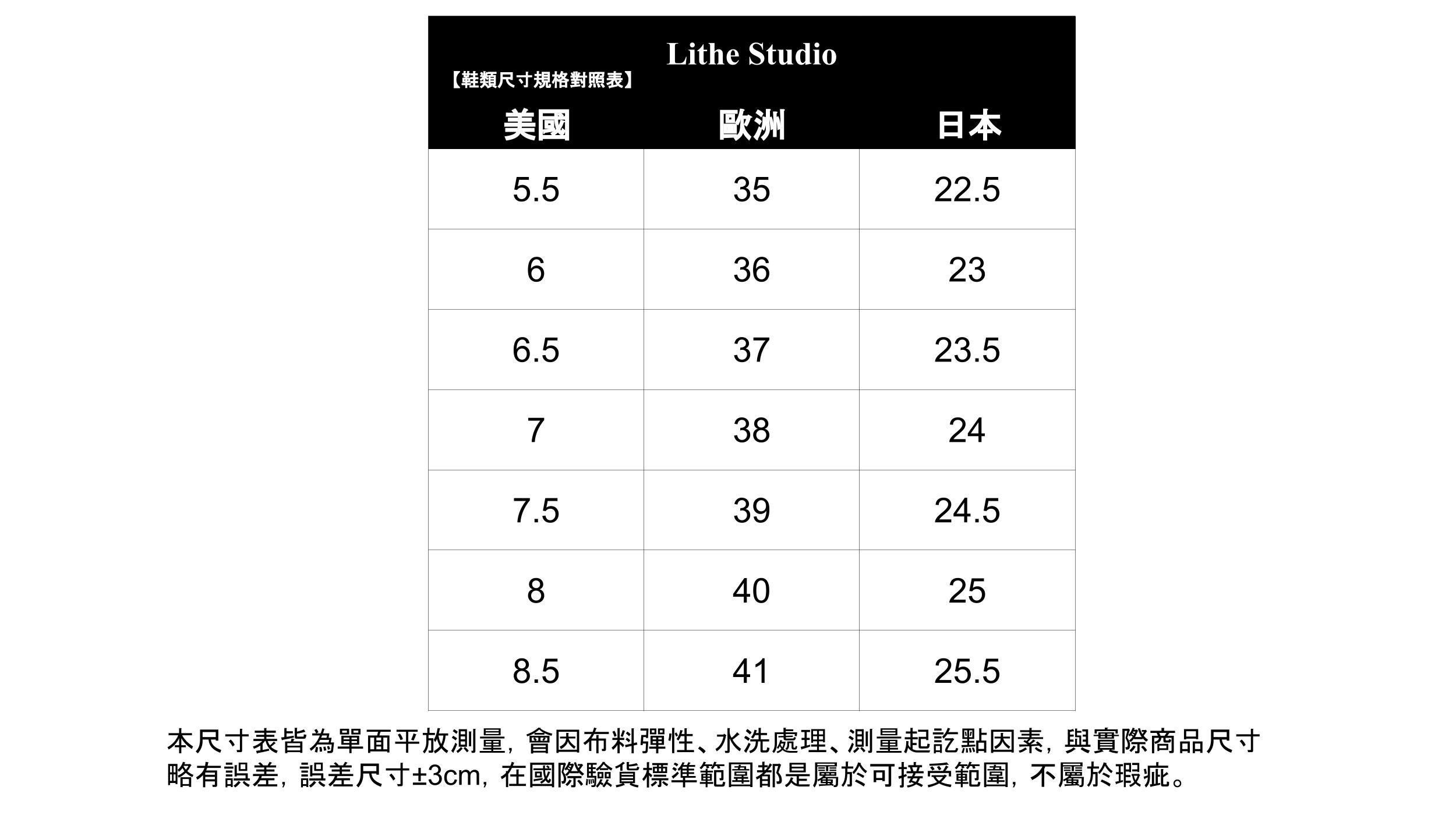鞋類尺碼