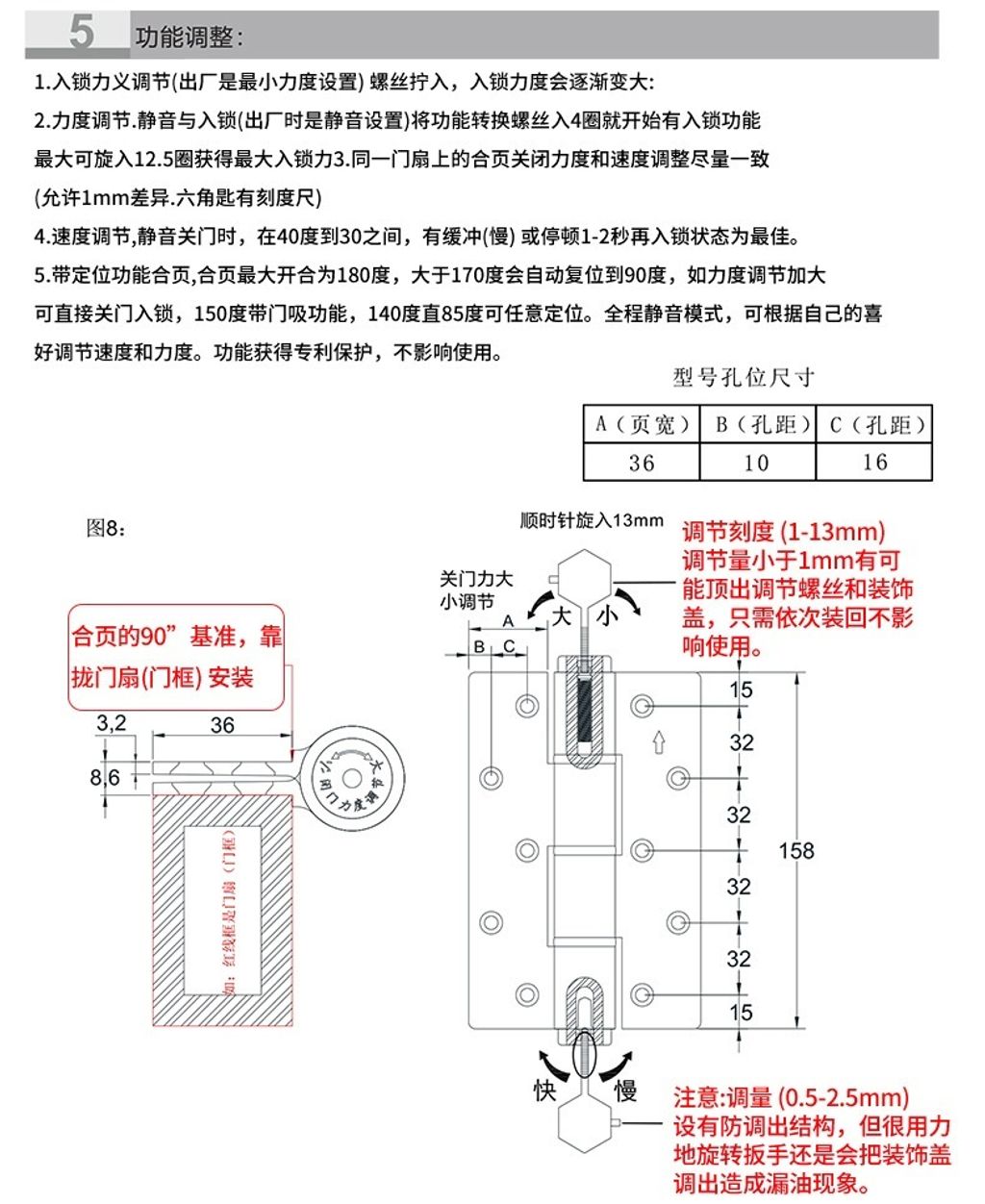 液壓門鉸鍊-6寸安裝說明4