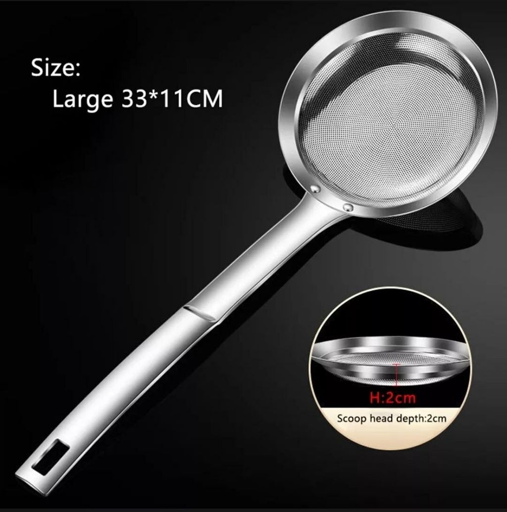  304 Stainless Steel Kitchen Hot Pot Oil Foam Spoon Net Sieve Spoon (6)