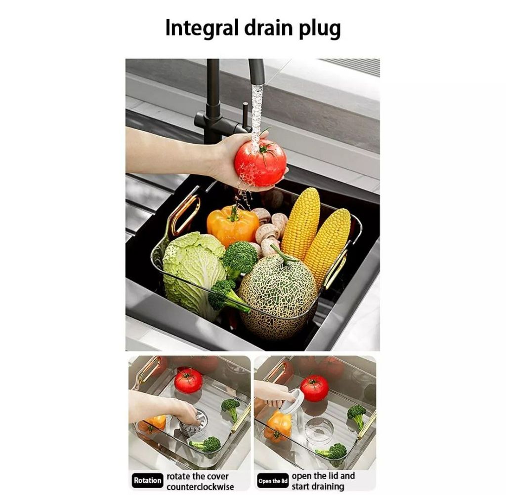 Multifunctional Household Drain Basket With Plug (6)