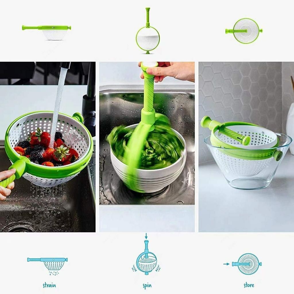 Handy Tool Kitchen Vegetable Washing rotatingDrainer (5)