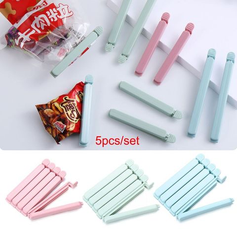 MY145 5PcsSet Plain Color Sealing Clip Snack Seal Bag Sealer Clamp Clips Myhome145 (4)