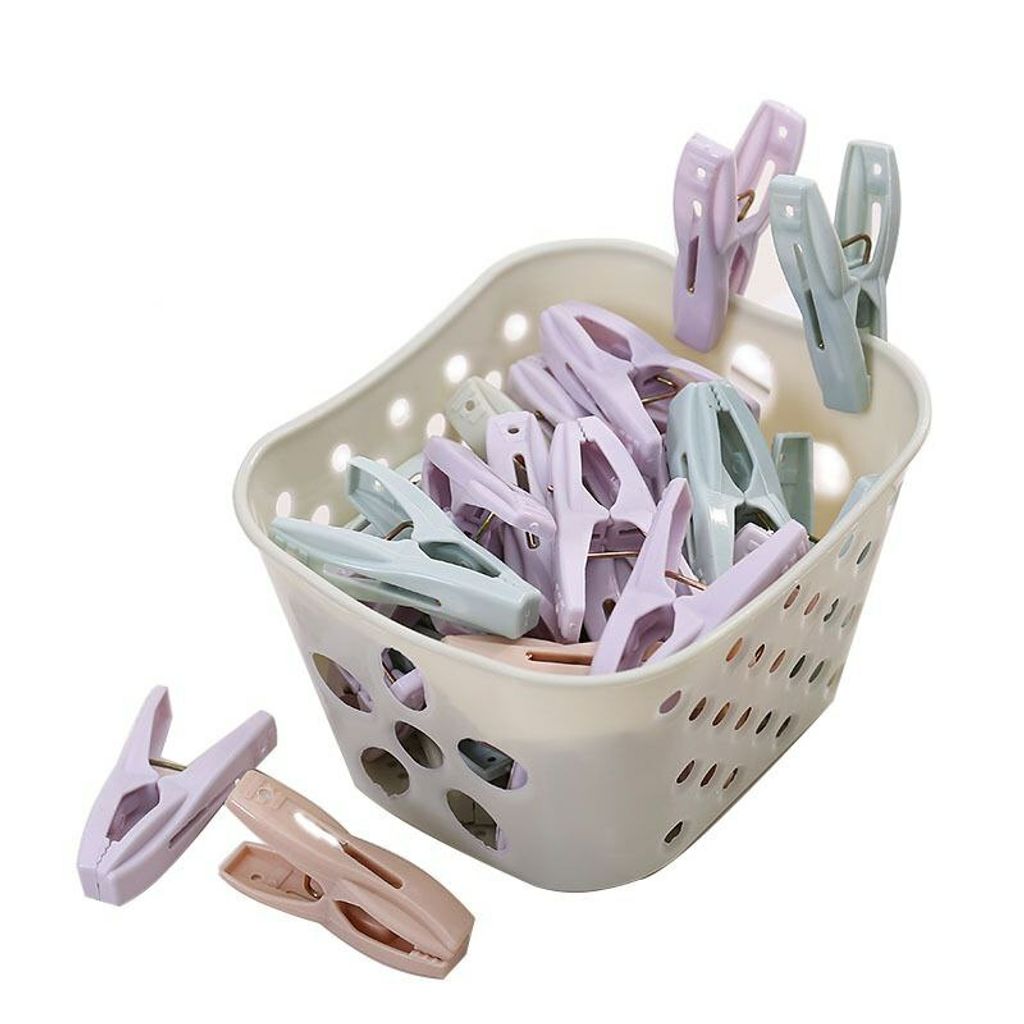MY148 30pcsSet Windproof Clips Underwear Socks Drying Clips With Basket Myhome148 (6)