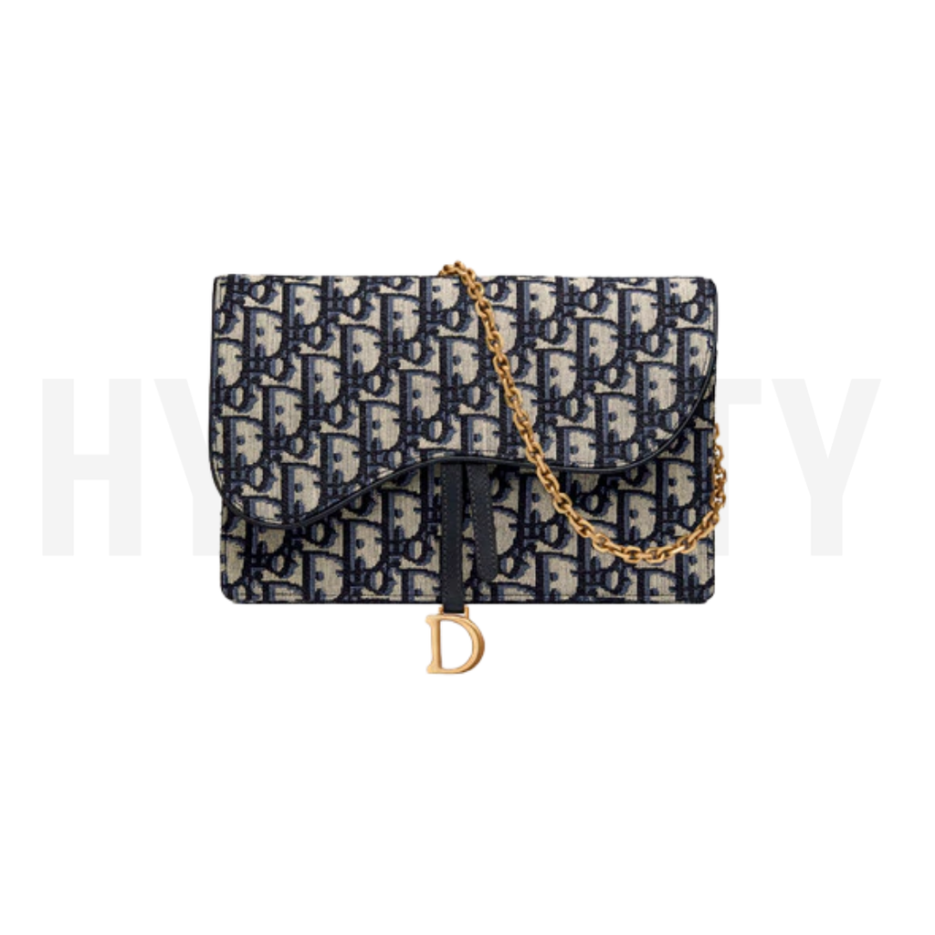 Dior Saddle Pouch Blue Dior Oblique Jacquard HYPECITY