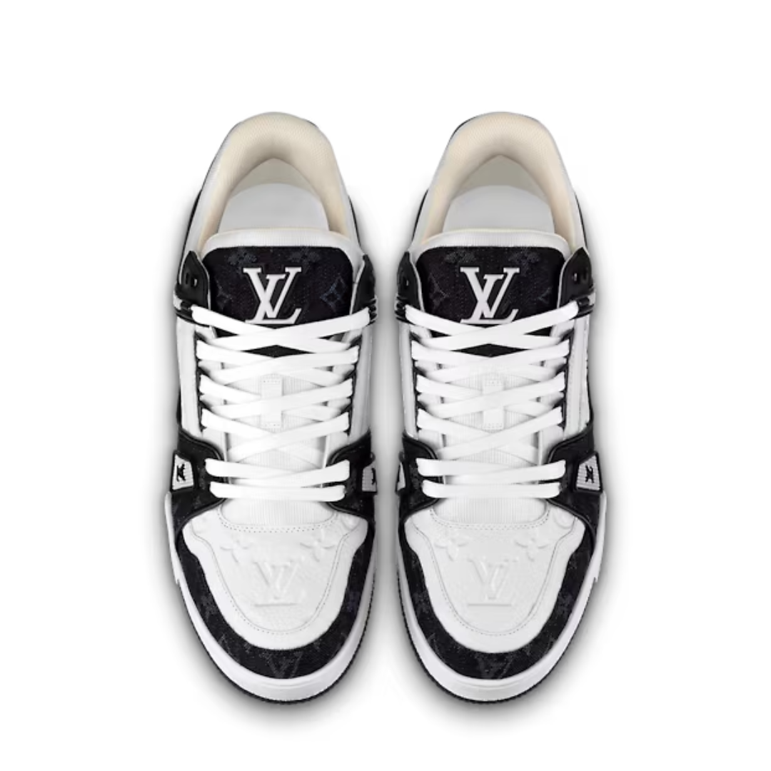 Pre-owned Louis Vuitton Denim Monogram Eclipse Trainer Sneaker In