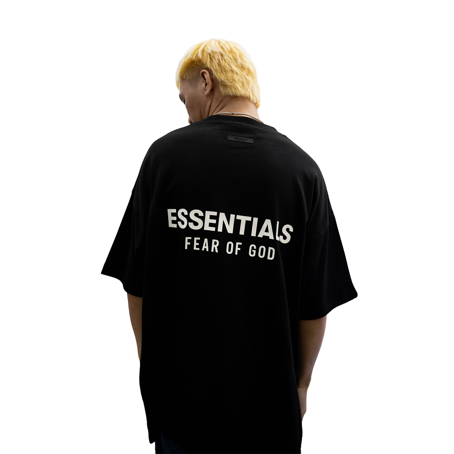 FearofGodEssentialsCoreLogoJerseyCrewneckTeeBlack_FW24_-ModelBack