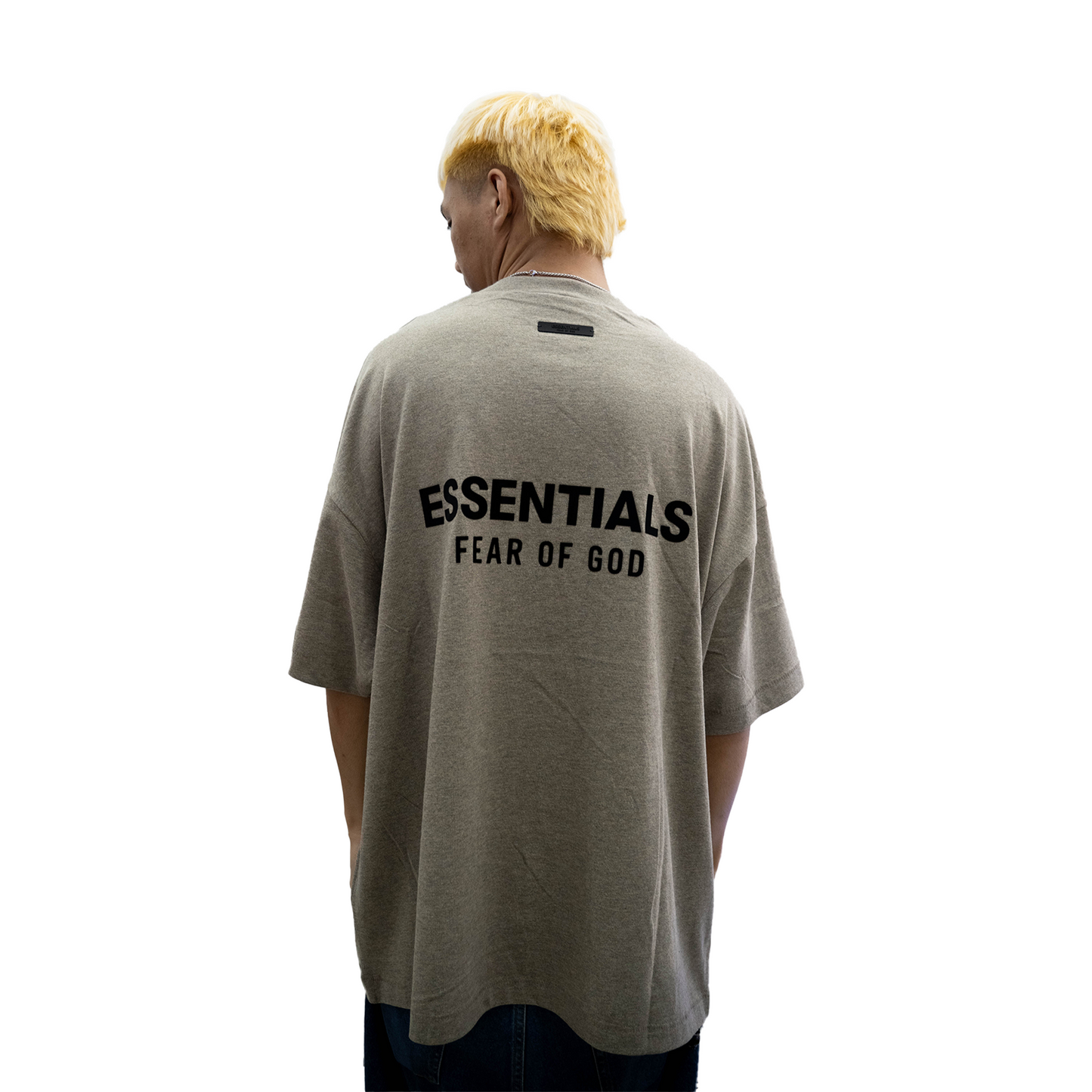 FearofGodEssentialsCoreLogoJerseyCrewneckTeeHeatherGrey_FW24_-ModelBack