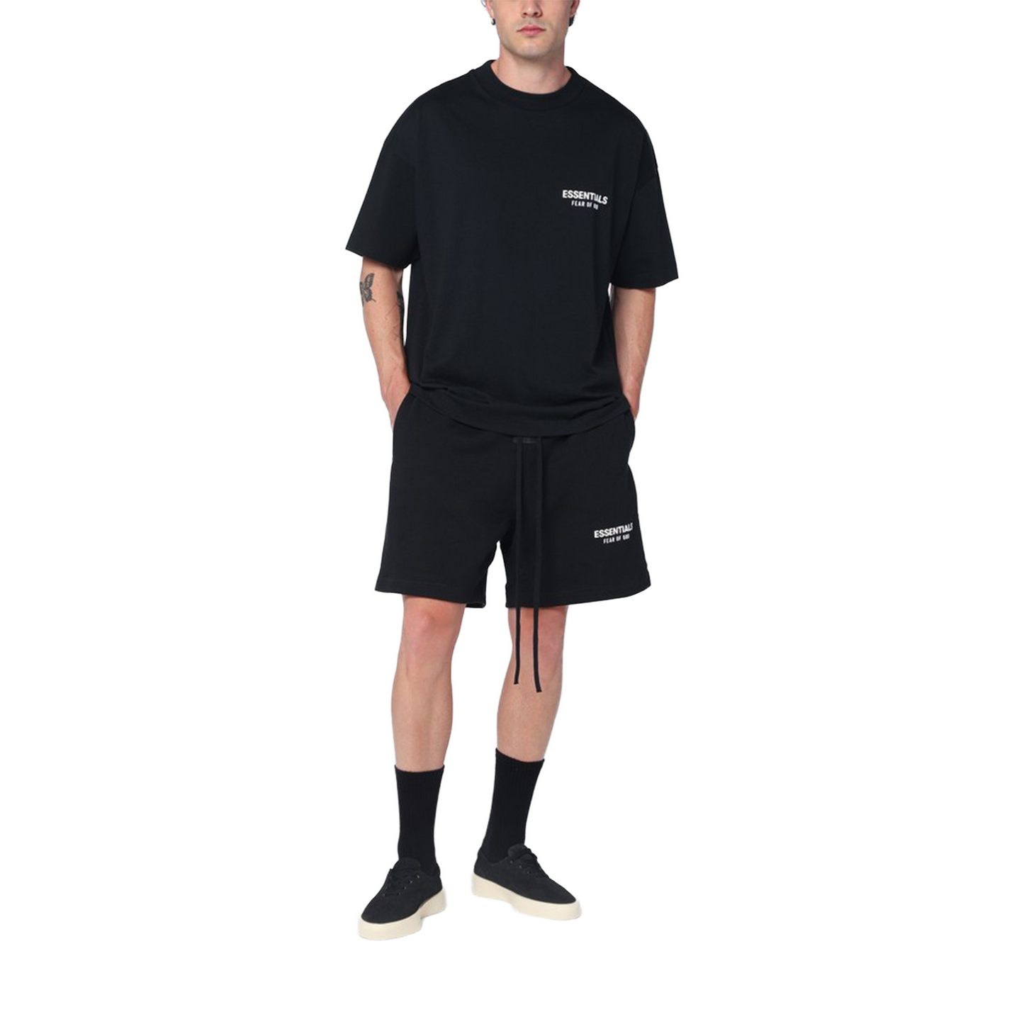 FearofGodEssentialsClassicFitTeeJetBlack_SS25_-FrontModel