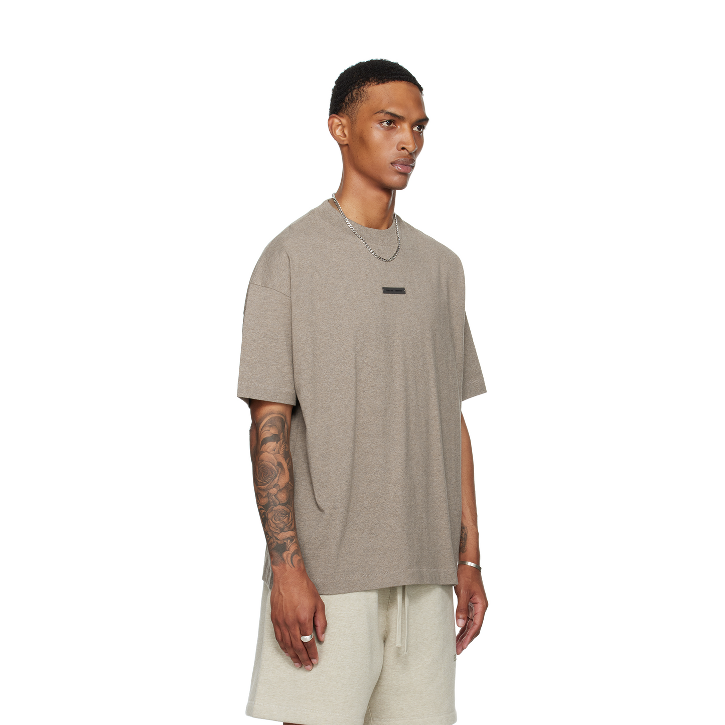 FearofGodEssentialsClassicTeeHomesteadHeather_SS25_-ModelFront