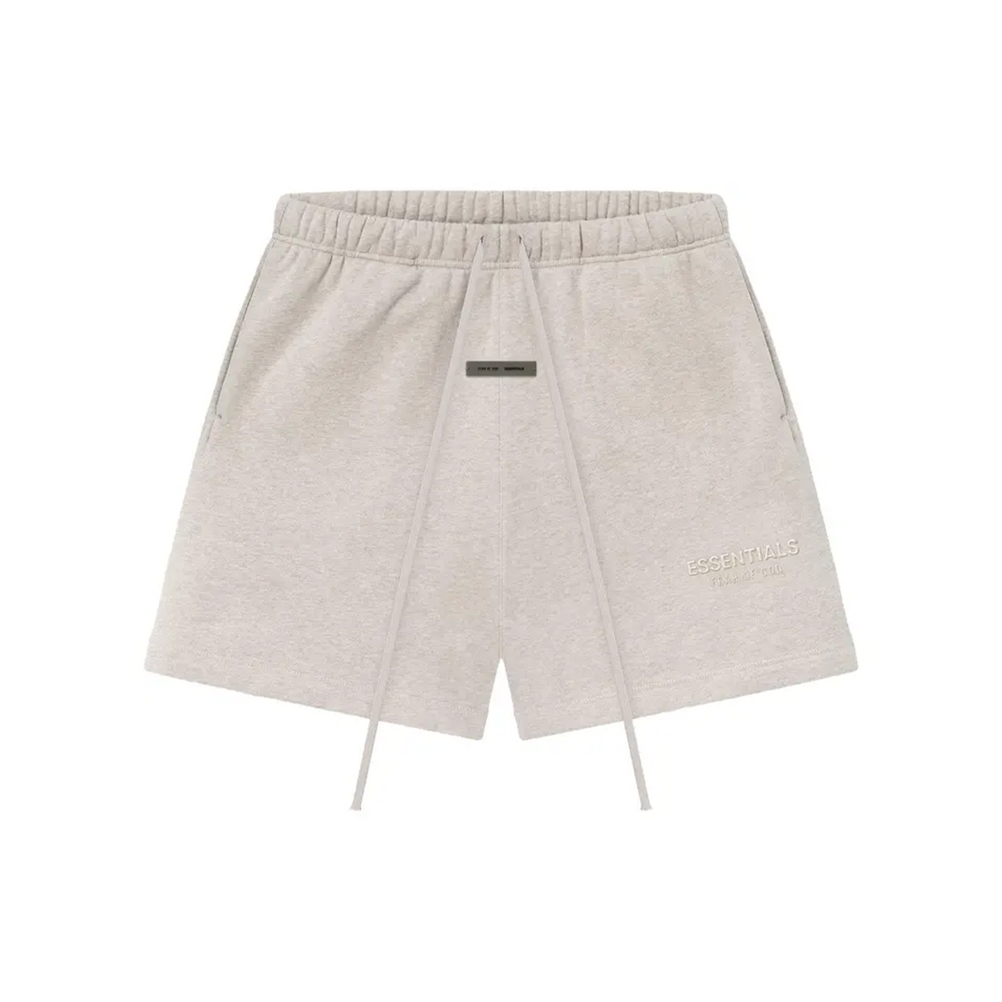 FearofGodEssentialsClassicSweatshortHeatherStone_SS25_-Front