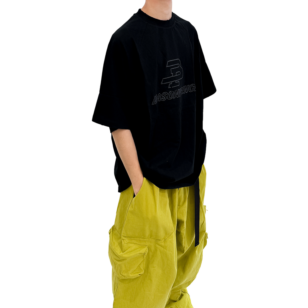 MASONPRINCEMPLogoEmbroideryTeeBlack_SS24_-ModelSide