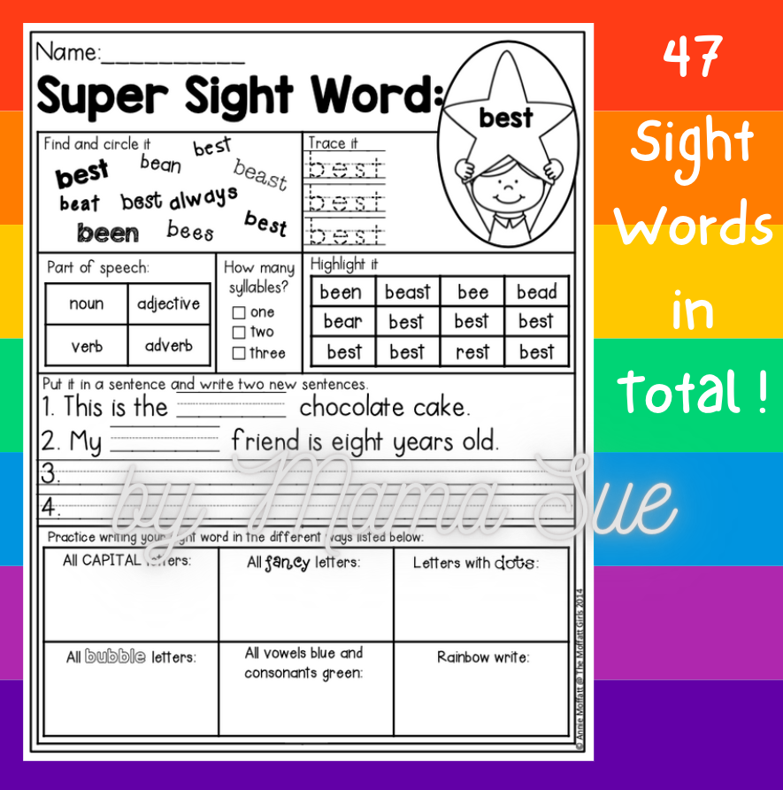 Sight Words For 2nd Grade 7 8years Old 启蒙阅读高频词 7 8岁 Mamasue Online Retail Store