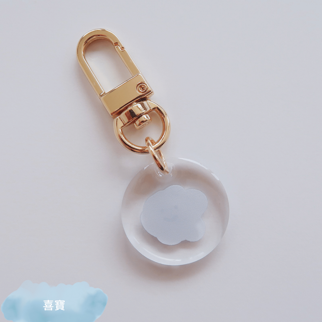 【方坊】壓克力金屬掛飾 喜怒哀樂 直徑 25mm AirPods 耳機套配件 鑰匙扣 療癒 鑰匙圈 (2)